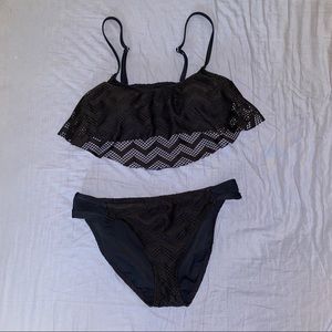 Black chevron bikini set